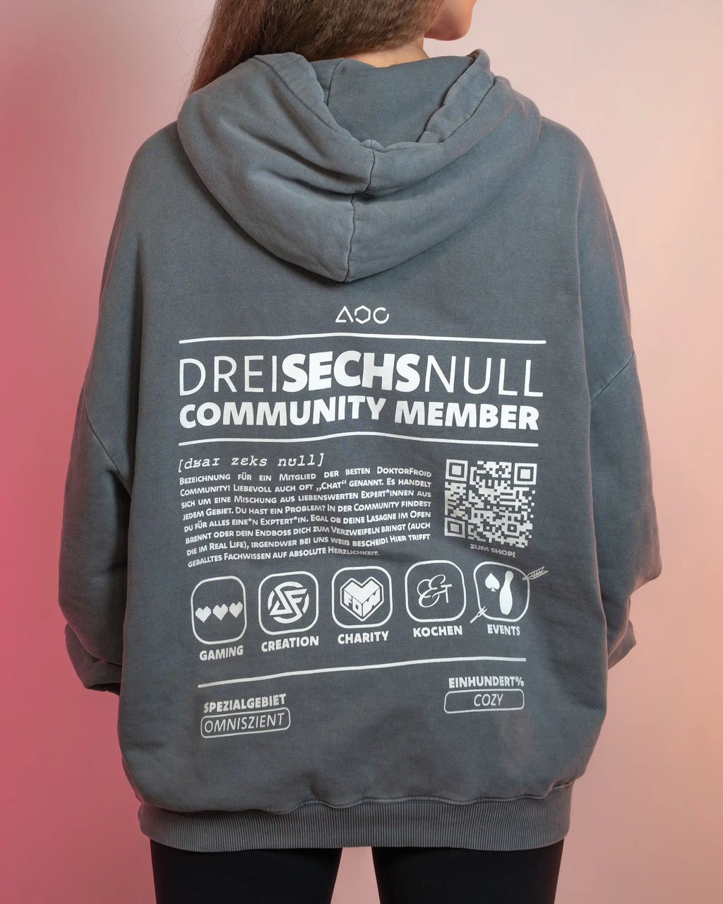 DREISECHSNULL - Hoodie Washed Grey