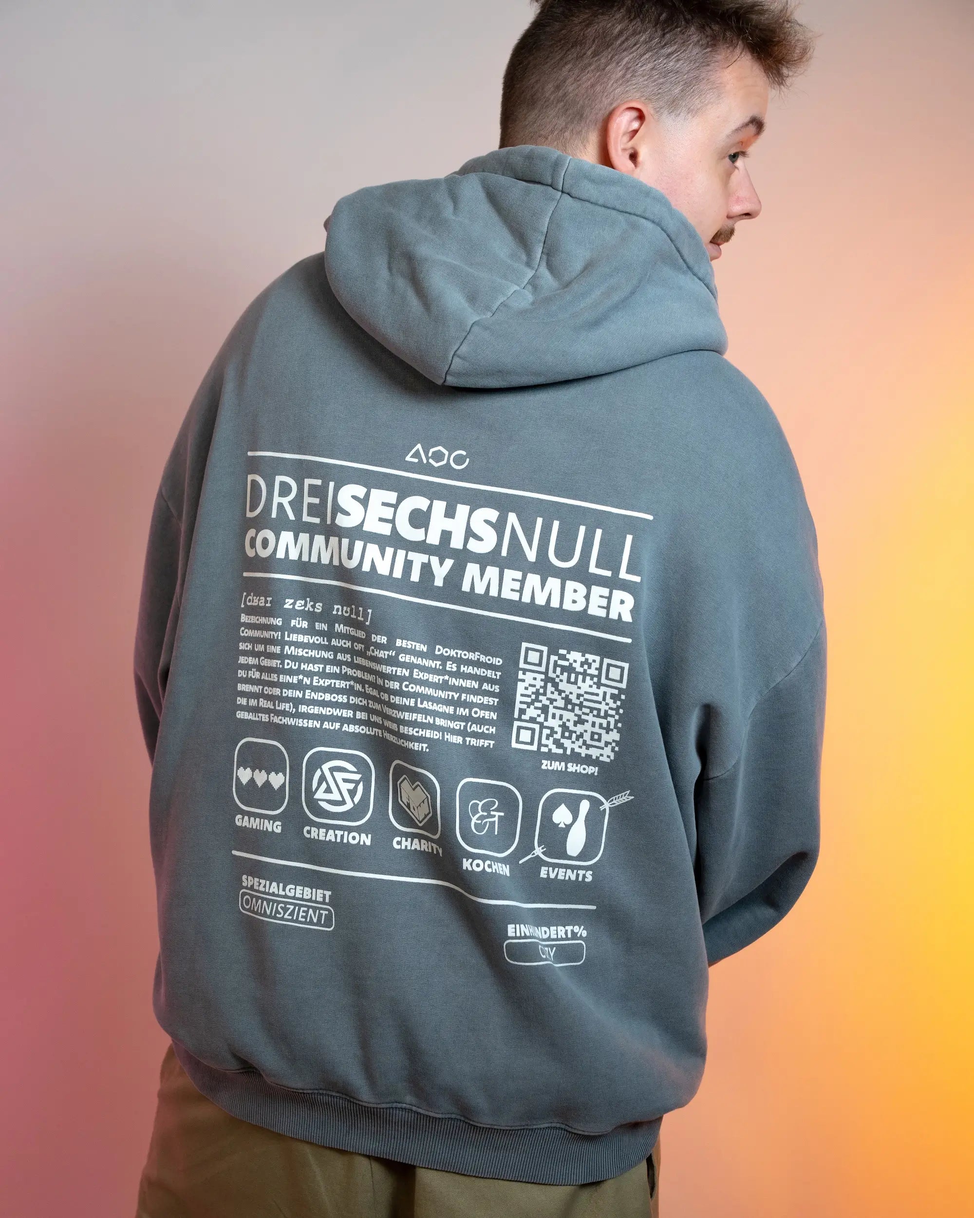 DREISECHSNULL - Hoodie Washed Grey